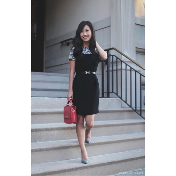 VINCE CAMUTO Lace Print Crepe Dress - Picture 3 of 5